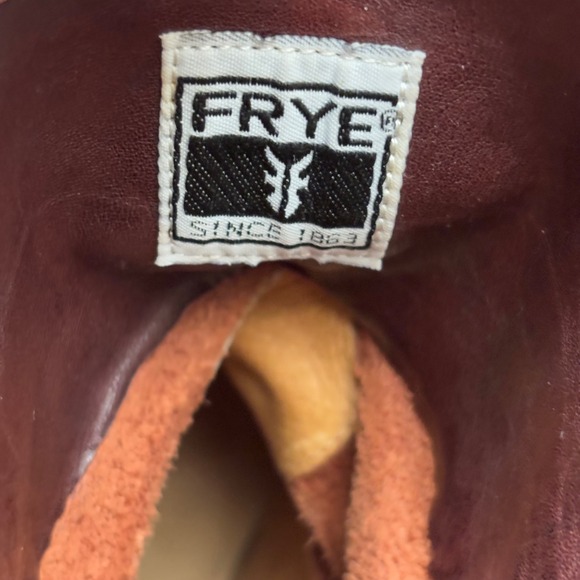 Frye‎ Women's Leather Ankle Boots Booties Block Heel Size 9M Brown - Picture 9 of 12